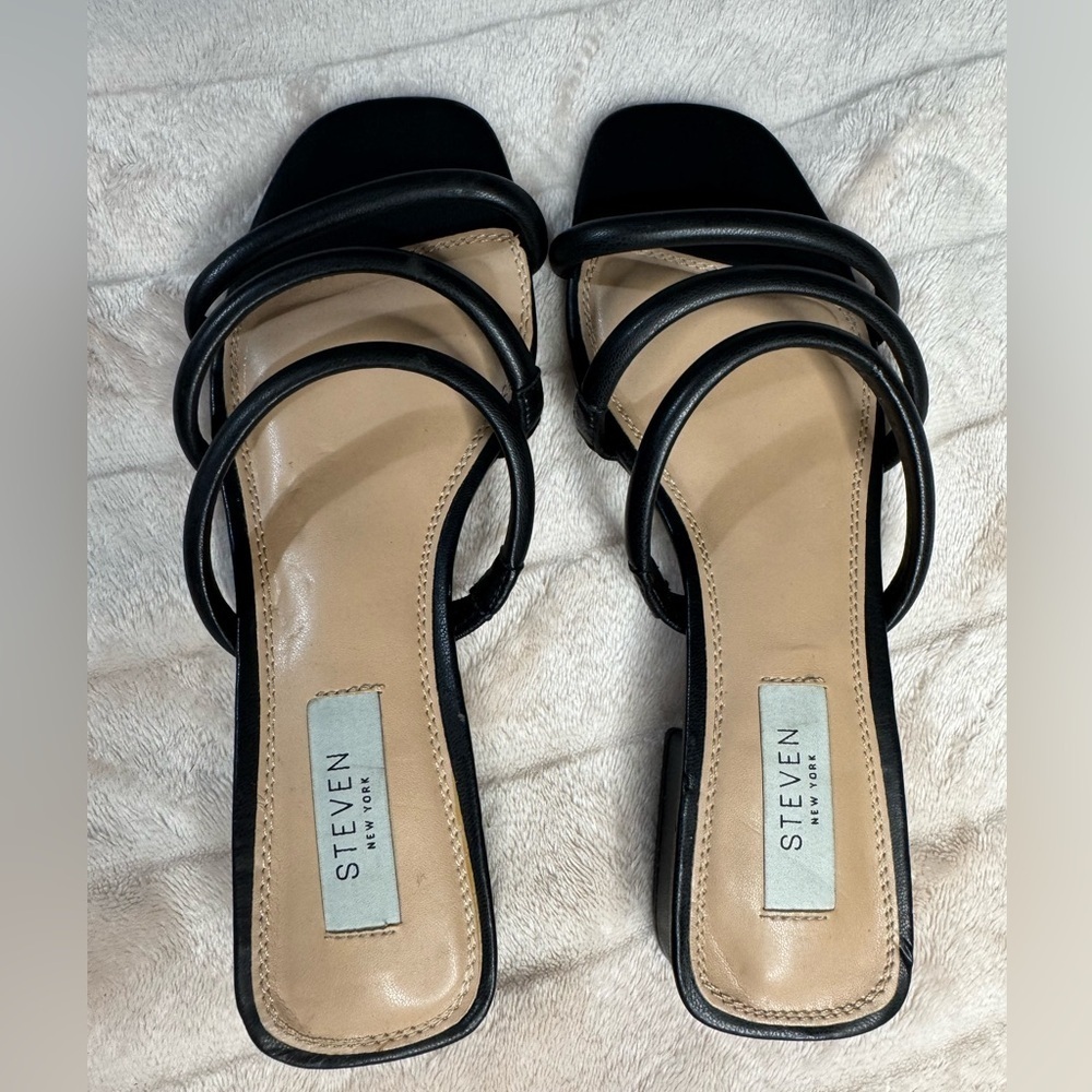 Steven Black Strappy Heels - Picture 2 of 3